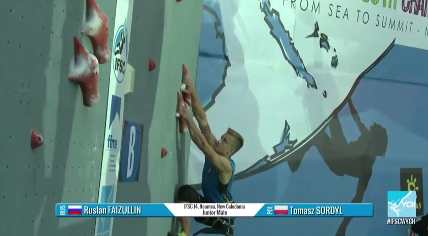 Fot. screen z video relacji światowej federacji wspinanczki sportowej na youtube