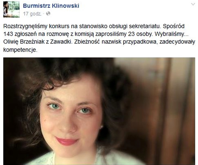 Źródło: Burmistrz Klinowski/Facebook