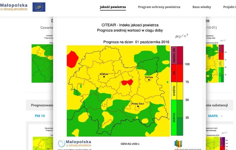 Fot. screen malopolska.powietrze.pl