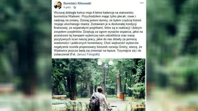 Źrodło: Faceebook.pl/BurmistrzKlinowski, fot. Janusz Fotografii