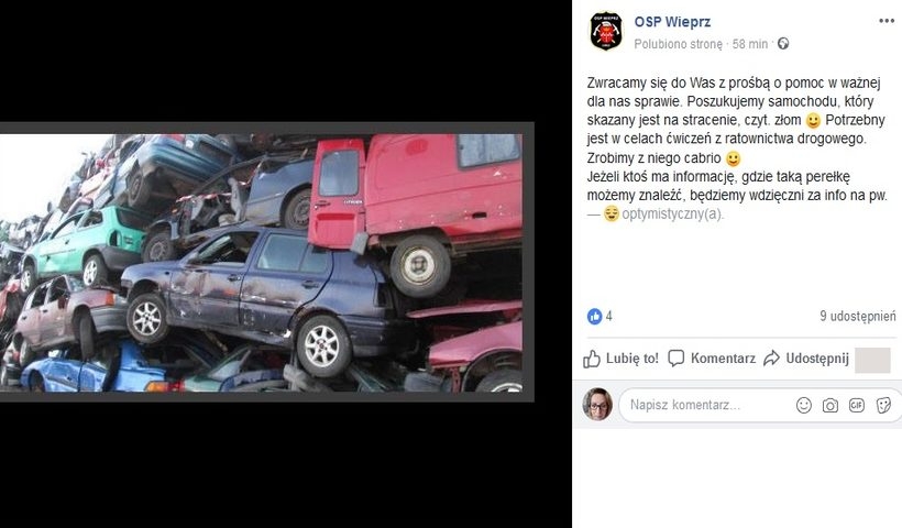 Fot. Facebook/ OSP Wieprz