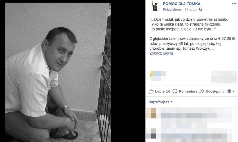 Fot. Facebook/ Pomoc dla Tomka