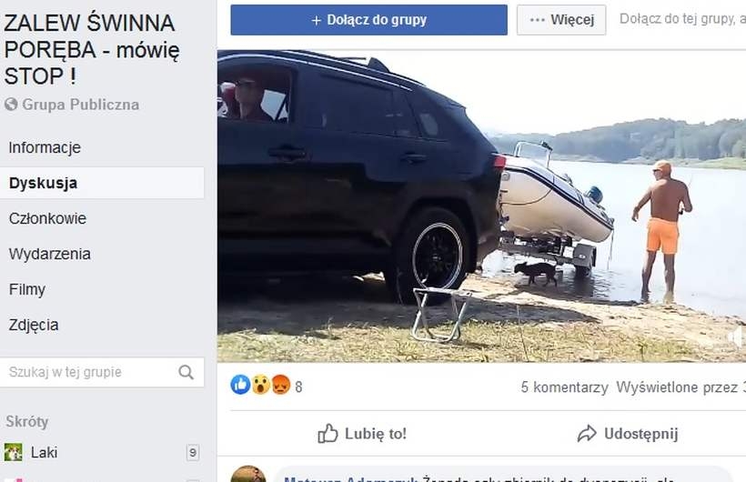 Fot. screen Facebook/Zalew Świnna Poręba - mówię stop