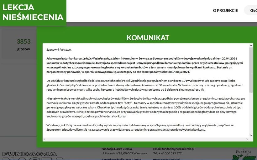 Fot. screen ze strony organizatora