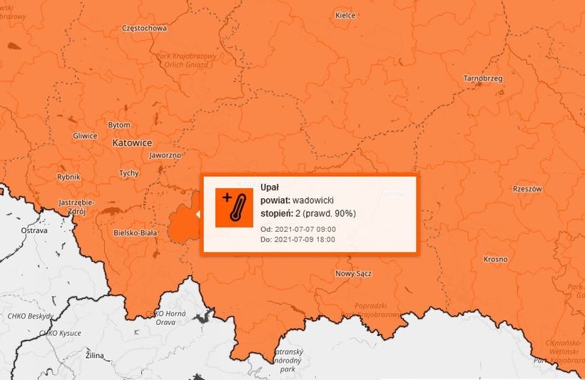 Fot. screen z mapy IMGW