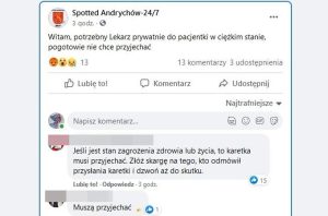 Fot. screen z Facebook/ Spotted Andrychów 24/7