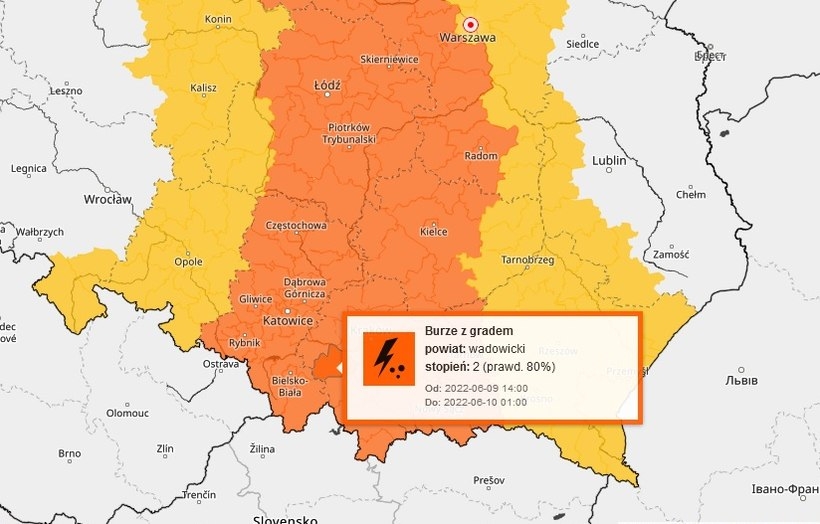 Fot. screen mapy IMGW