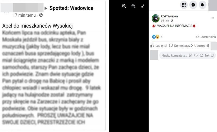 Fot. screen z Facebook/ OSP Wysoka