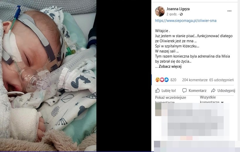 Fot. Fascebook/ Joanna Ligięza/Licytacje OLIWIER kontra SMA