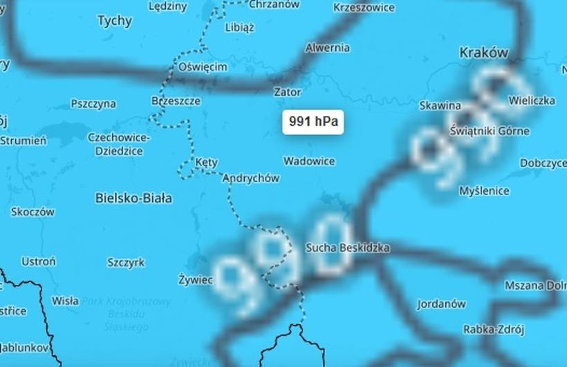 Fot. kadr z mapy IMGW