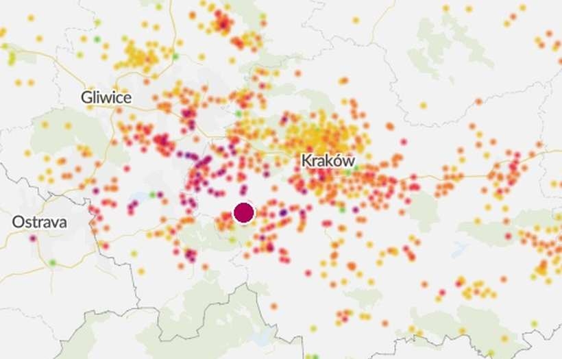 Fot. screen z mapy Airly