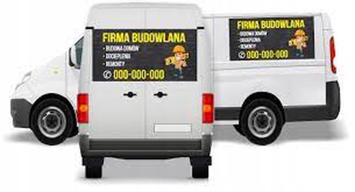 Własny wzór naklejek na samochodzie firmowym