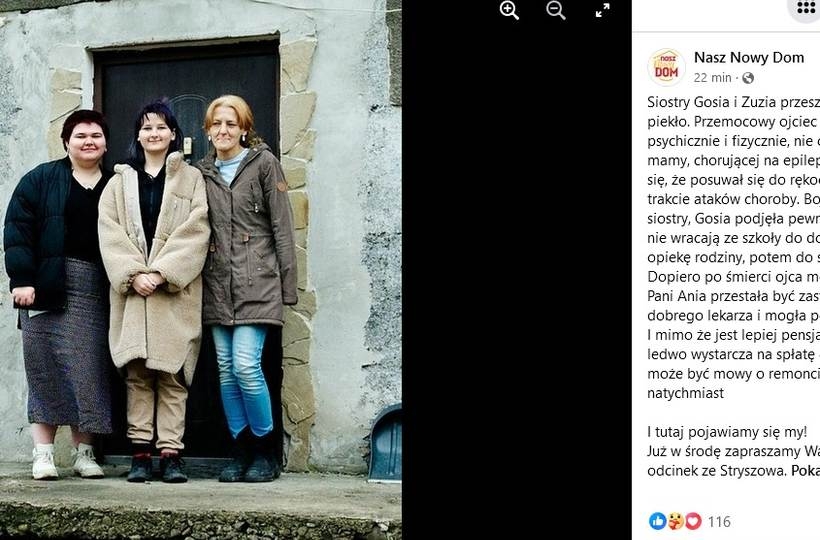 Fot. kadr z postu na Facebooku/ Nasz Nowy Dom