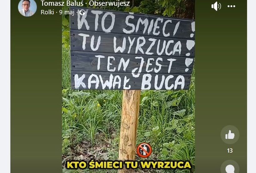 Fot. kadr z filmu na Facebooku/ Tomasz Baluś