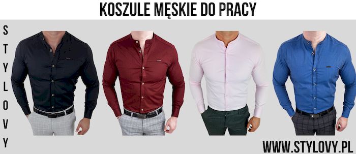 Meżczyżni prezentujący na sobie koszulę czarną, bordową, różową, niebieską.