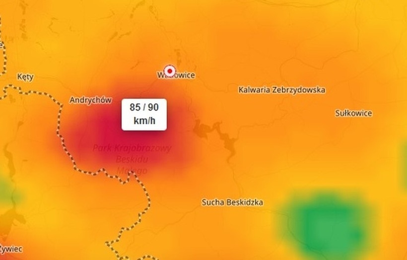 Fot. screen z mapy IMGW