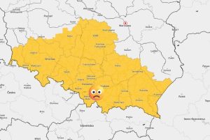 Fot.. kadr z mapy ostrzeżeń pogodowych IMGW